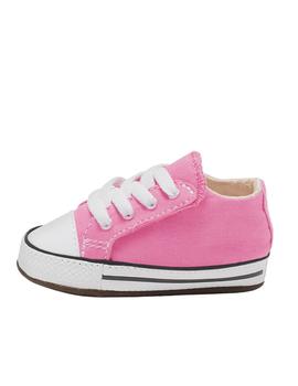 Zapatillas All star blanco cribster rosa de bebé.