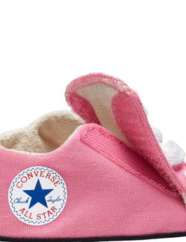 Zapatillas All star blanco cribster rosa de bebé.