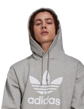 sudadera con capucha adidas trefoil gris de hombre.