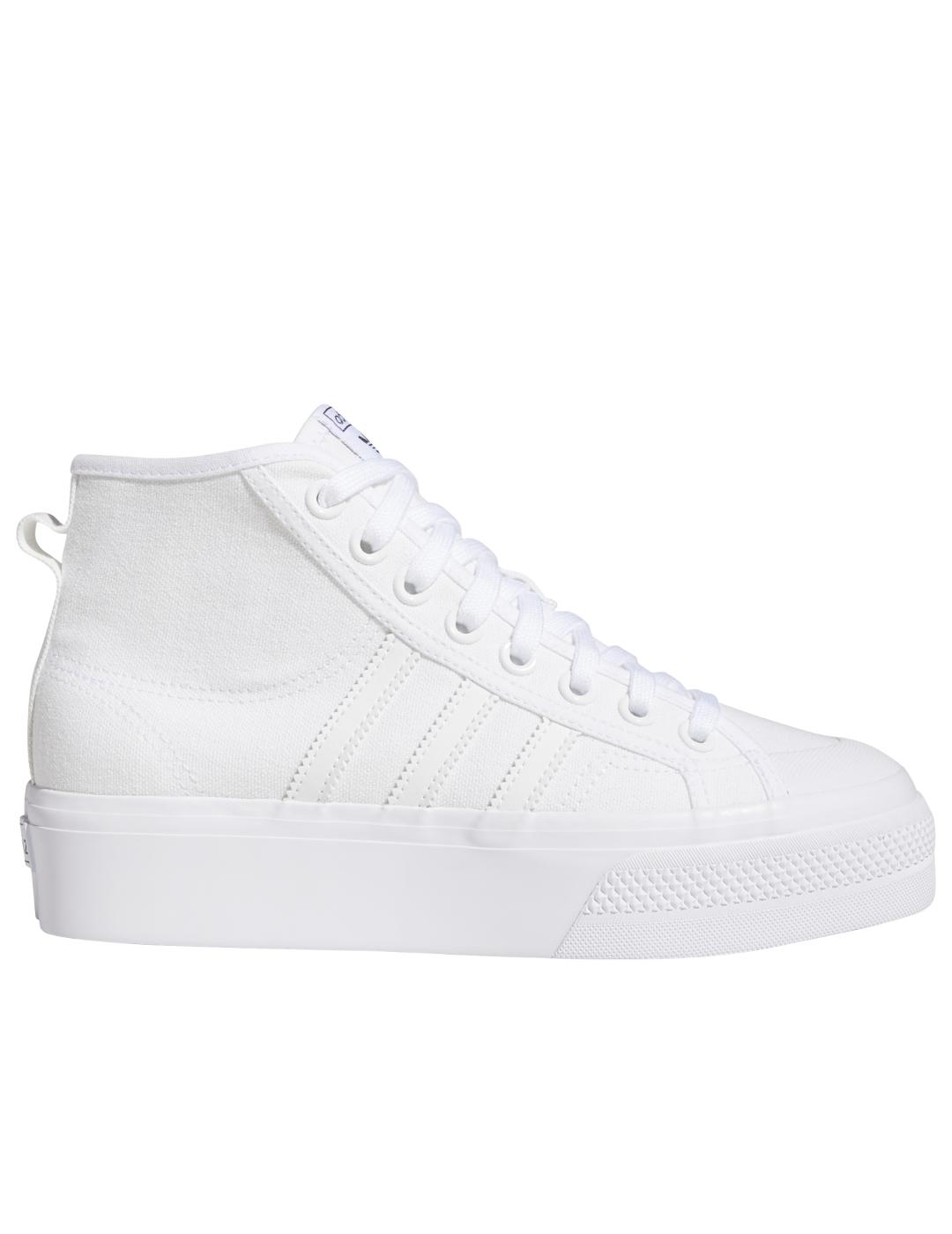 Zapatillas adidas nizza platform mid blanco de mujer.