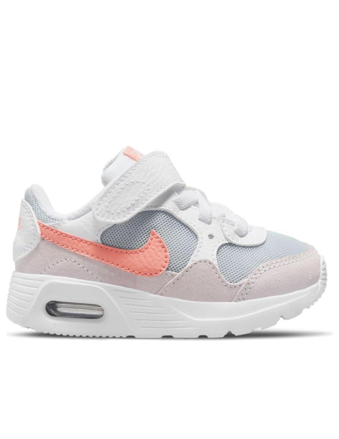 Zapatillas nike air max sc tdv blanco rosa de bebé.