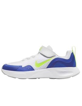 Zapatillas nike wearallday blanco azul de niño.