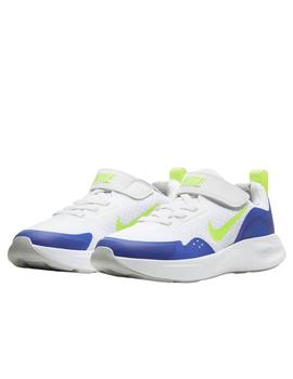 Zapatillas nike wearallday blanco azul de niño.