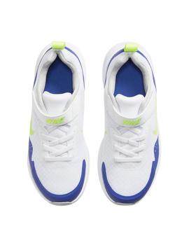 Zapatillas nike wearallday blanco azul de niño.