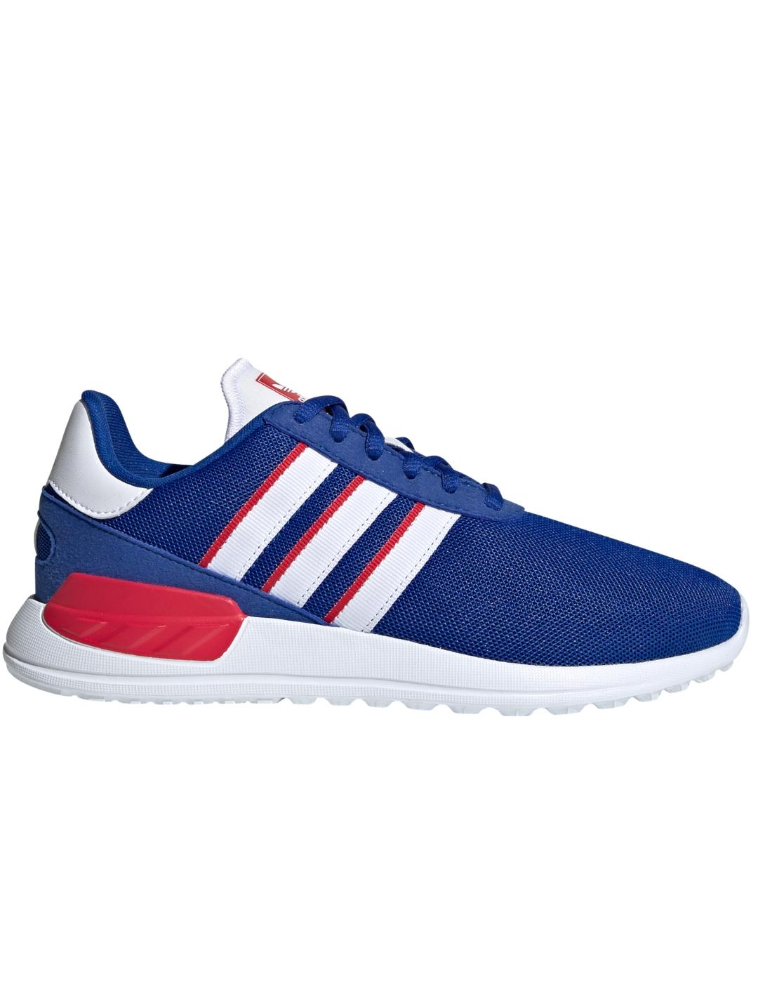 Zapatillas adidas la trainer j azul rojo unisex.