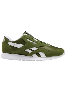 Zapatillas reebok cl nylon verde de hombre.