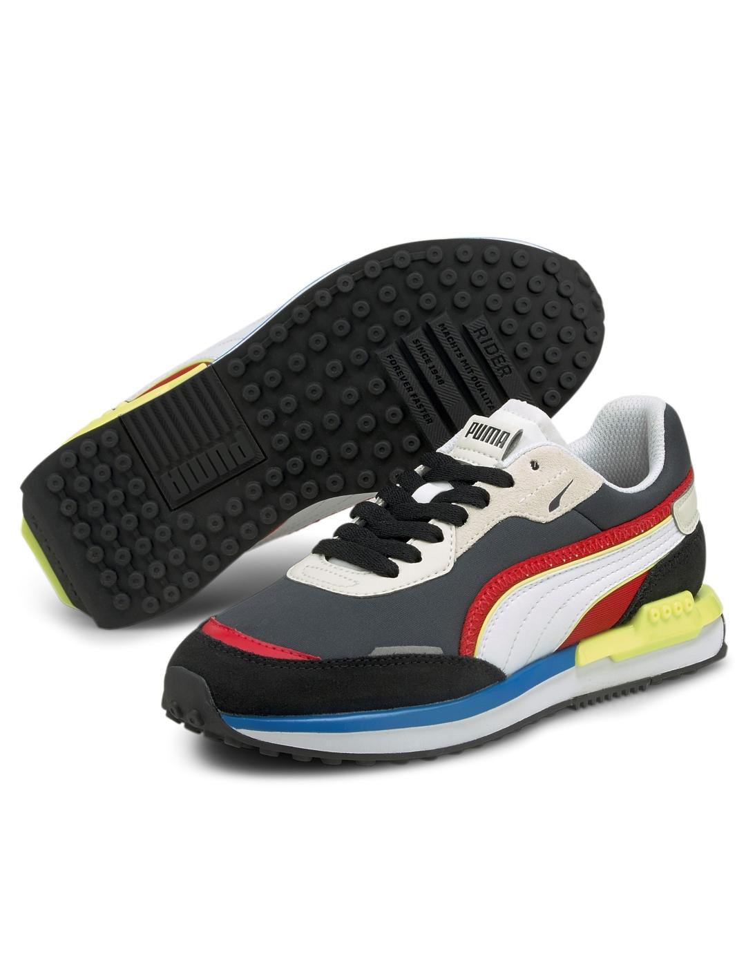 Zapatillas puma city rider negro junior.