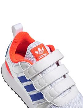 Zapatillas adidas zx 700 hd cf c blanco naranja de niño.