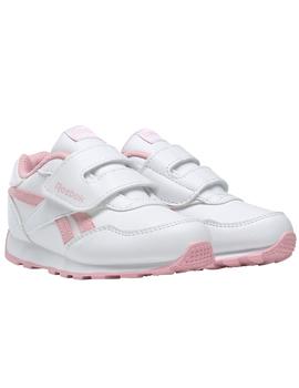 Zapatillas reebok royal rewind run blanco rosa de bebé.