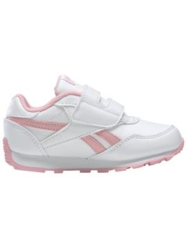 Zapatillas reebok royal rewind run blanco rosa de bebé.