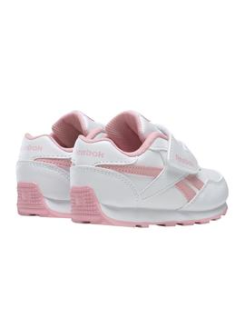 Zapatillas reebok royal rewind run blanco rosa de bebé.