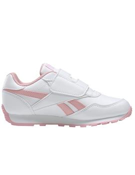 Zapatillas reebok royal rewind run blanco rosa de niña.