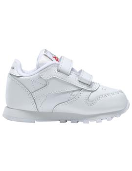 Zapatillas reebok classic leather 2v blanco de bebé.