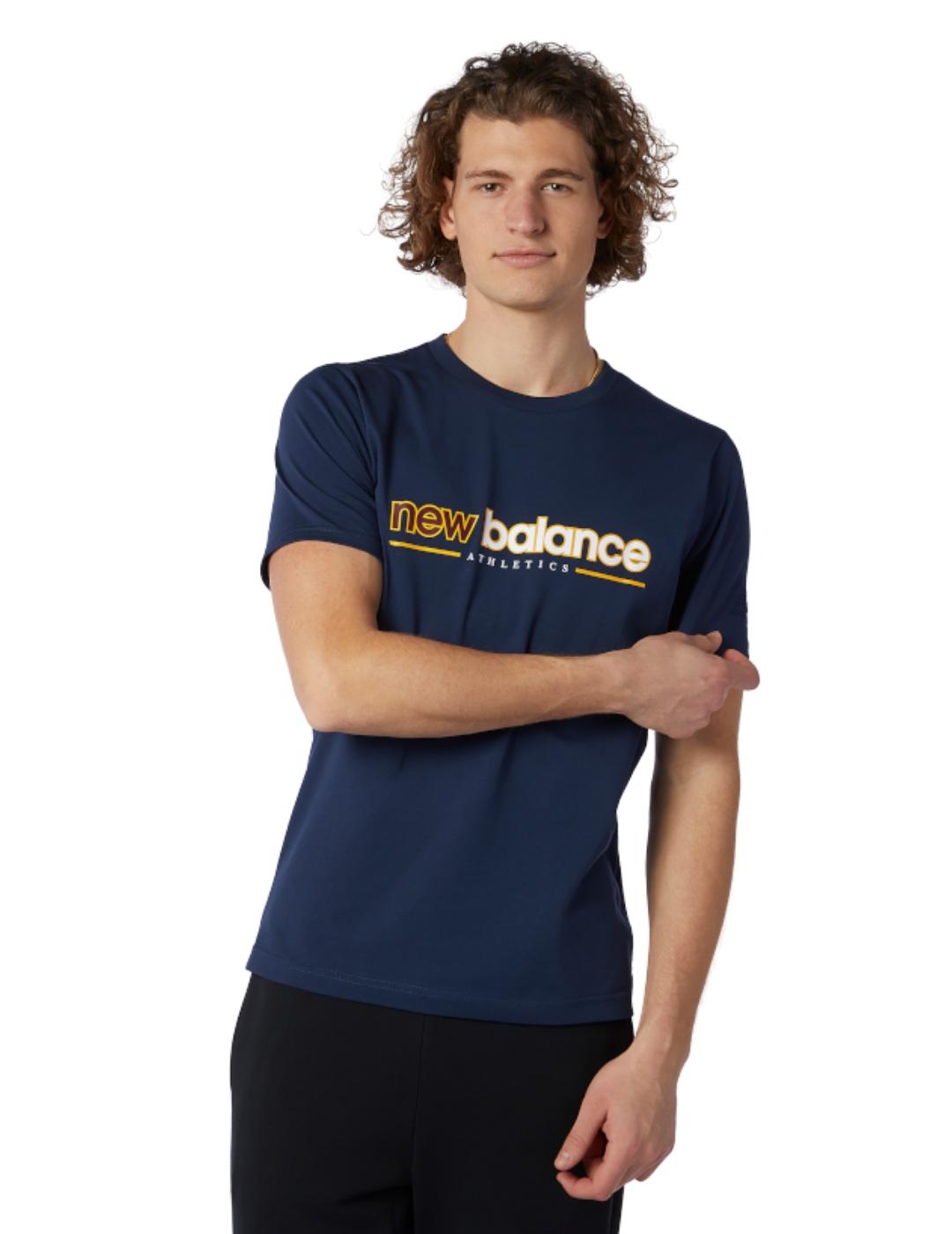 camiseta new balance athletics marino de hombre.