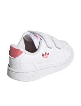 Zapatillas adidas ny 90 cf i blanco rosa de bebé.