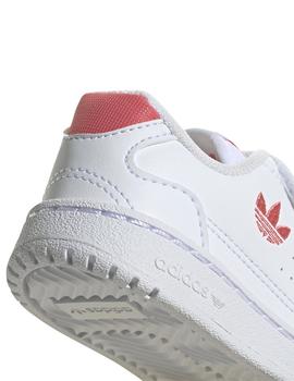 Zapatillas adidas ny 90 cf i blanco rosa de bebé.