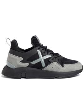 Zapatillas munich clik 11 negro gris de hombre.