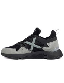 Zapatillas munich clik 11 negro gris de hombre.