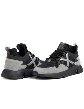 Zapatillas munich clik 11 negro gris de hombre.