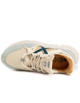 Zapatillas munich clik 16 blanco azul de mujer.
