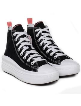 Zapatillas converse all star move hi negro rosa junior.