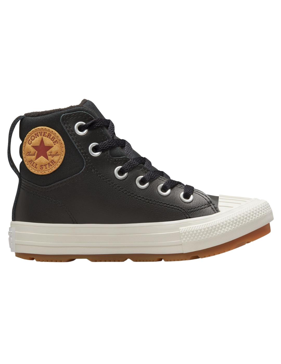 all star leather berkshire boot hi negro de niño.