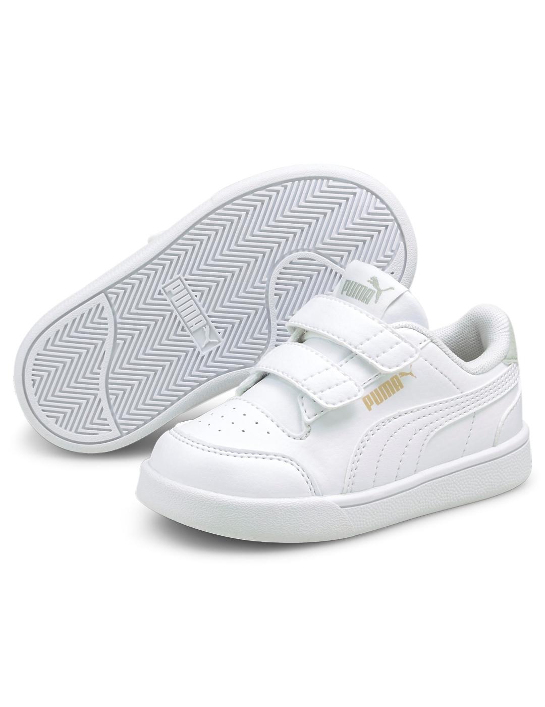 Zapatillas puma shuffle v blanco bebé.