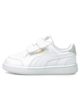 Zapatillas puma shuffle v blanco de bebé.