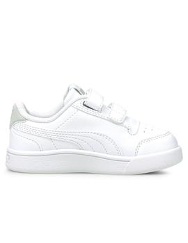 Zapatillas puma shuffle v blanco de bebé.