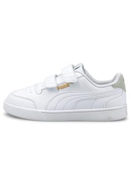 Zapatillas puma shuffle v blanco de niño.