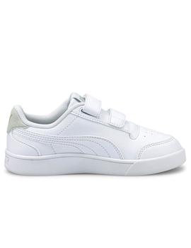 Zapatillas puma shuffle v blanco de niño.