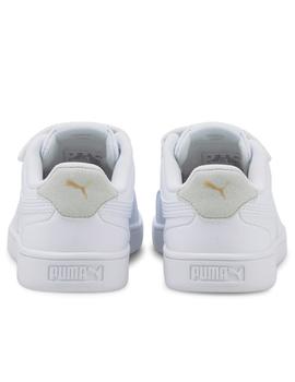 Zapatillas puma shuffle v blanco de niño.