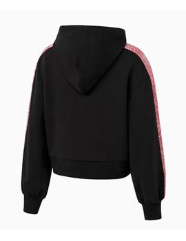 sudadera puma  wild rose by Aitana cropped negro rosa