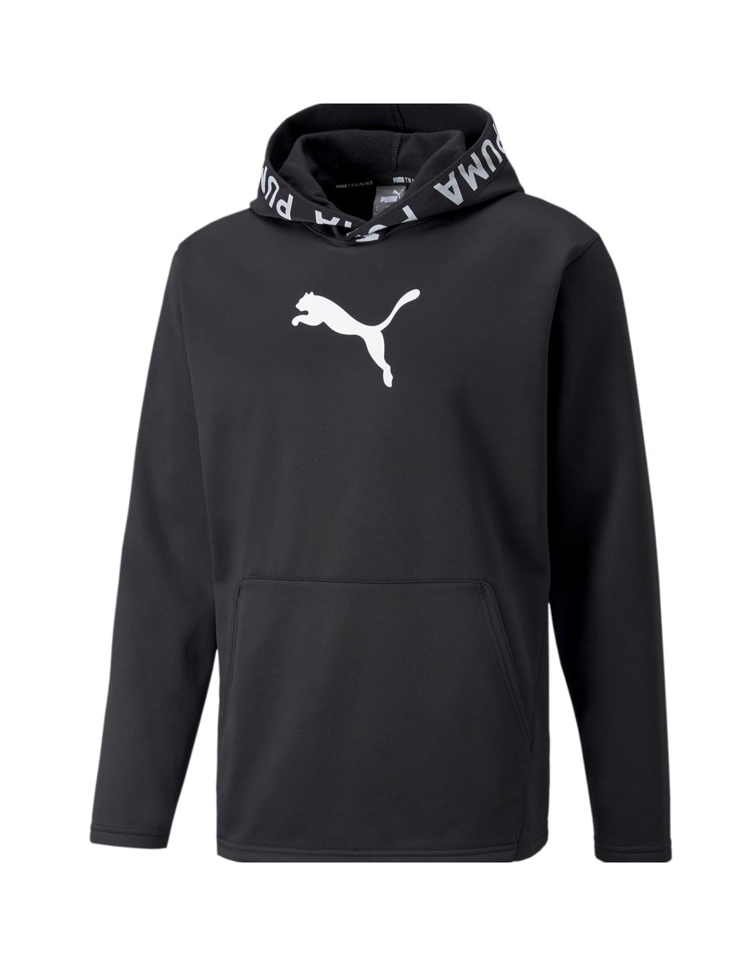 sudadera puma train pwr fleece negro de hombre.