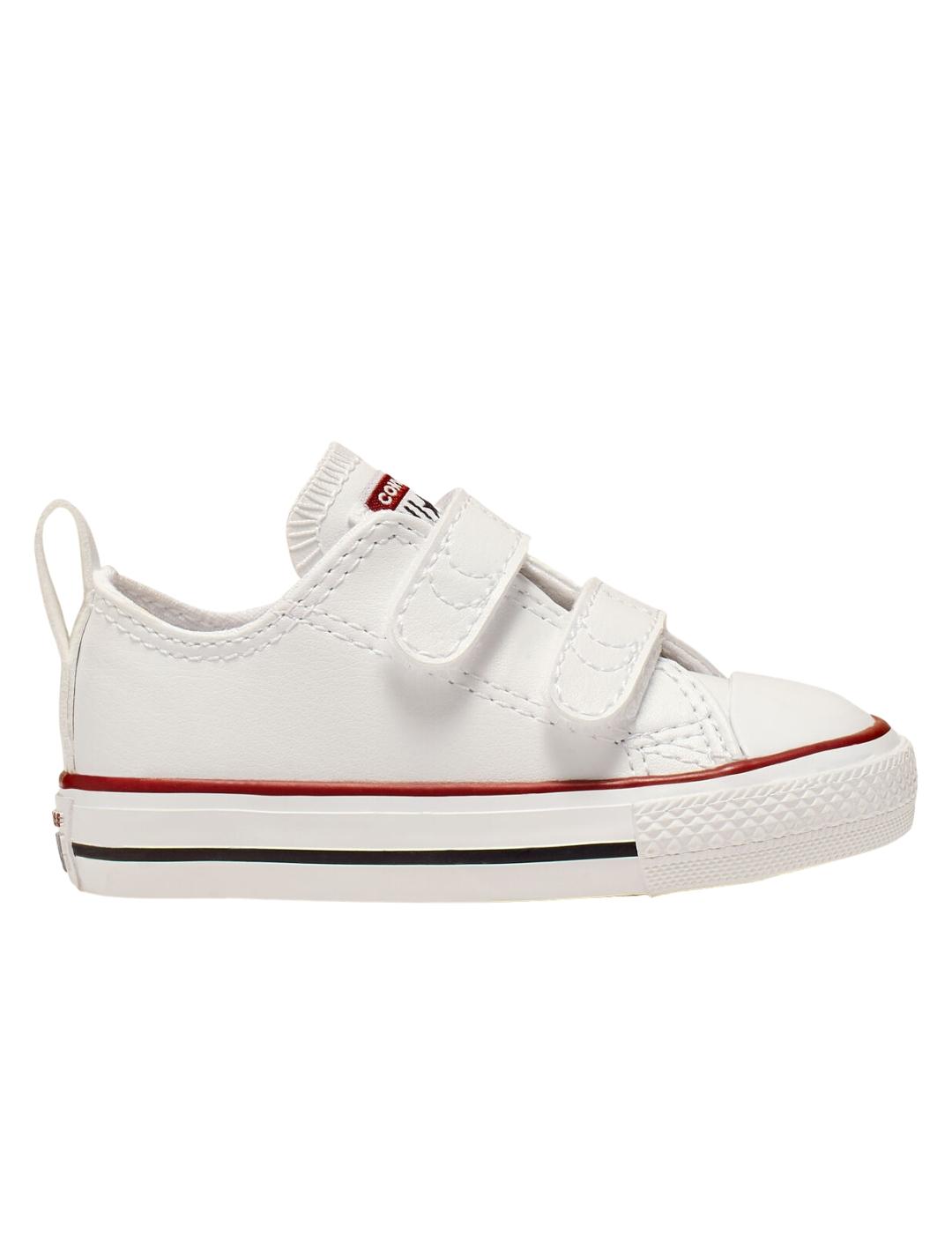 Zapatillas converse taylor piel velcro ox blanco b