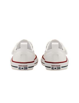 Zapatillas converse chuck taylor piel velcro ox blanco bebé.