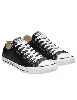 Zapatillas converse CT all star bajo negro piel de mujer.