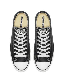 Zapatillas converse CT all star bajo negro piel de mujer.