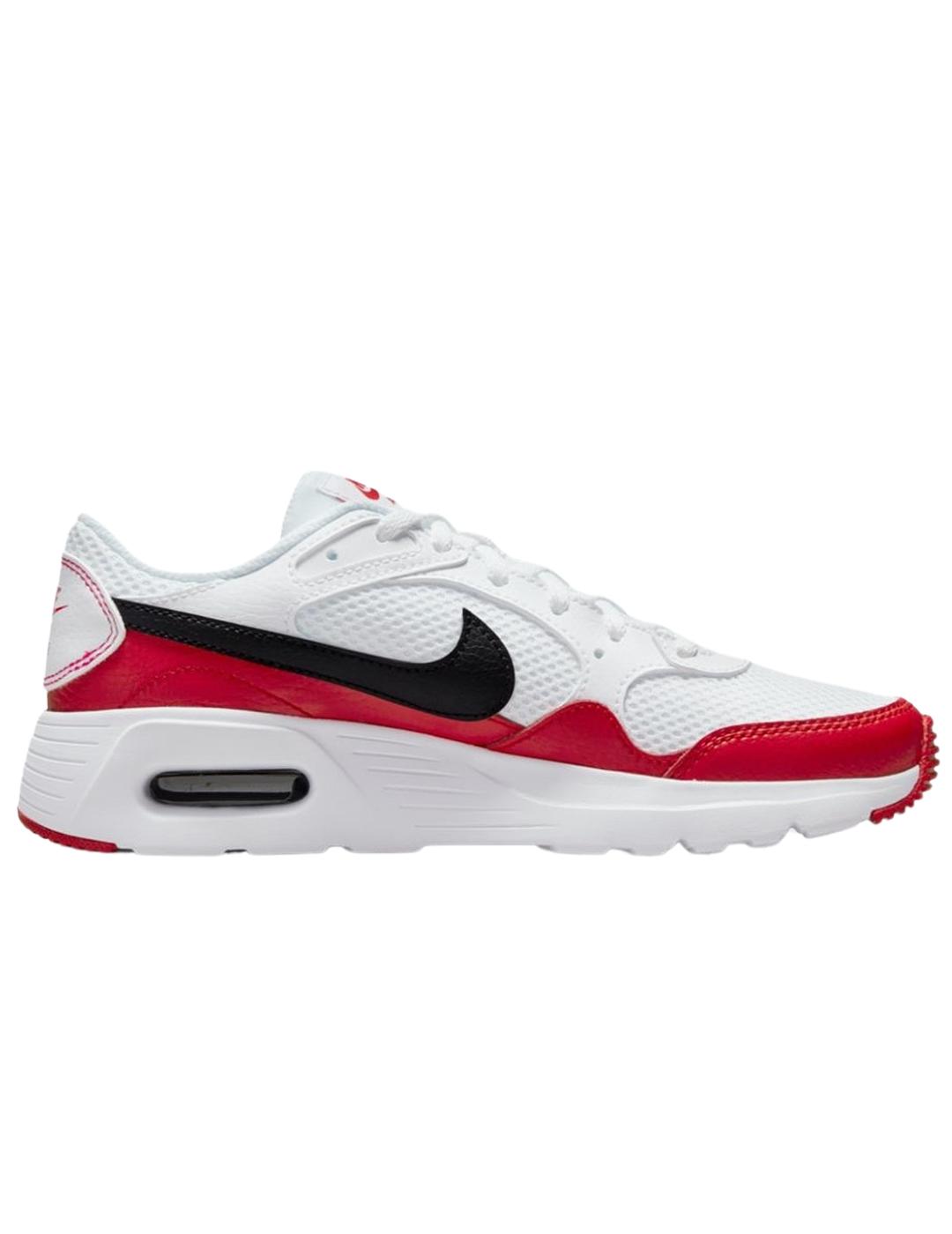 Zapatillas nike air max sc gs blanco rojo de niño.