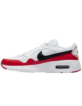 Zapatillas nike air max sc gs blanco rojo de niño.