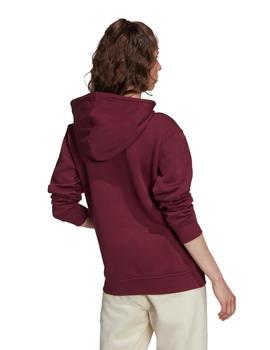 sudadera adidas essentials capucha granate de mujer.