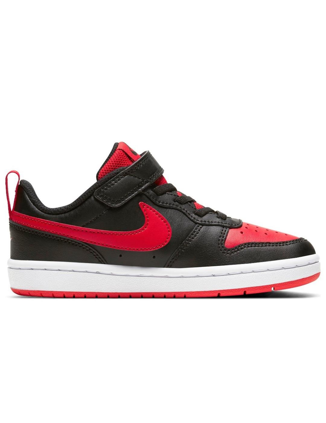 factible vestido en progreso Zapatillas nike court borough low 2 psv negro rojo de ni