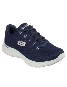 Zapatillas skechers flex appeal 4.0 coated fidelity marino