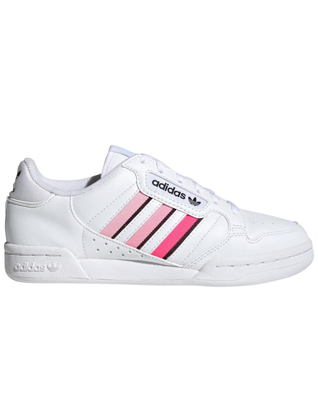 Zapatillas continental 80 stripes j blanco rosa de niña.