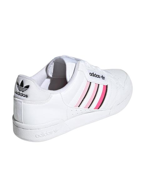 Zapatillas 80 stripes j blanco rosa de niña.