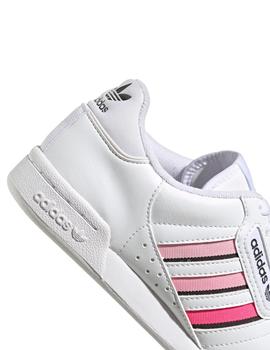 Zapatillas continental 80 stripes j blanco rosa de niña.
