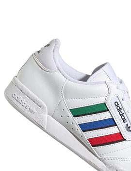 Zapatillas adidas continental 80 stripes j blanco de niño.