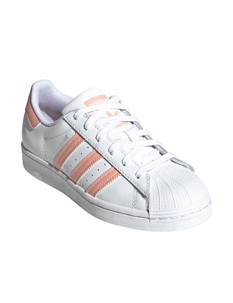 Magnético Ortodoxo Leve Zapatillas adidas superstar j blanco rosa de niño.