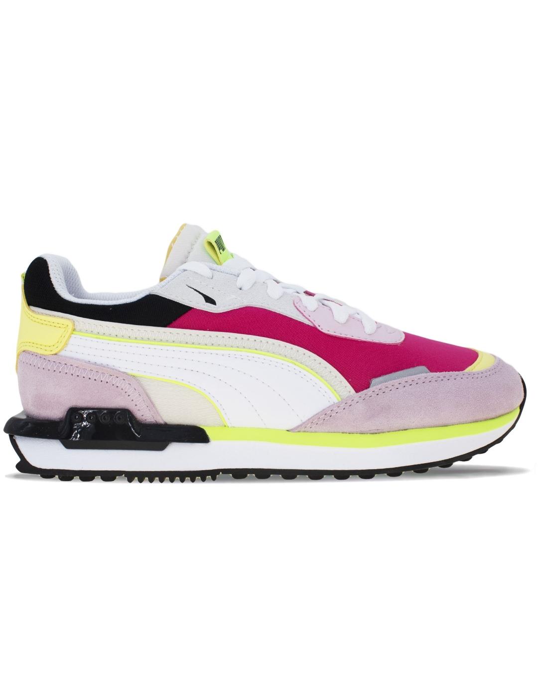 Zapatillas puma city rider rosa de mujer.