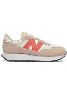 Zapatillas new balance gs237pk1 rosa blanco de niña.